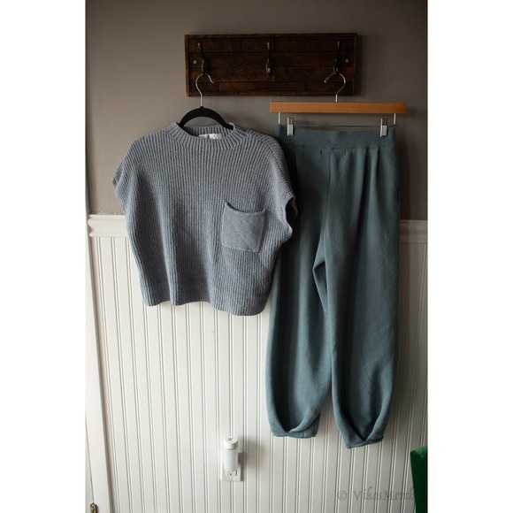 Free People Freya Sweater Set Medium Slate NEW - Picture 2 of 4